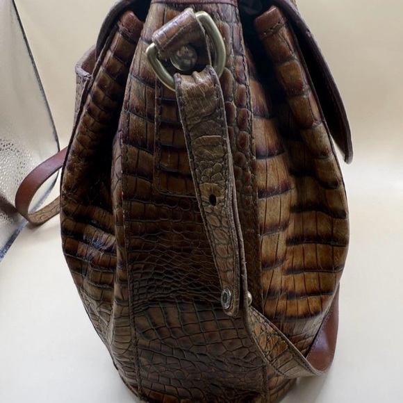 Brahmin Brown Crossbody Bag with Exotic Texture - Picture 3 of 9